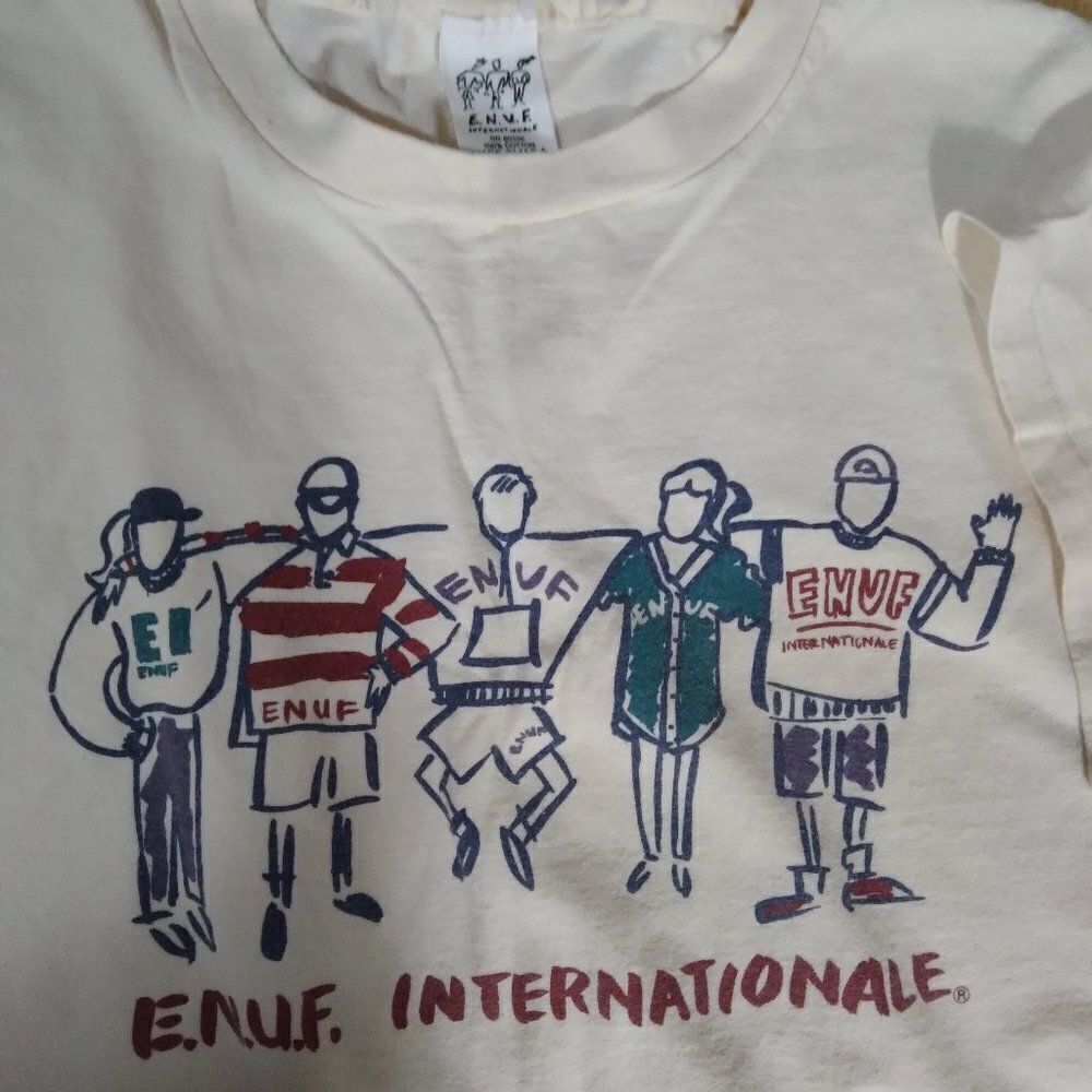 Vintage E.N.U.F. Internationale Figures People Graphic T-Shirt